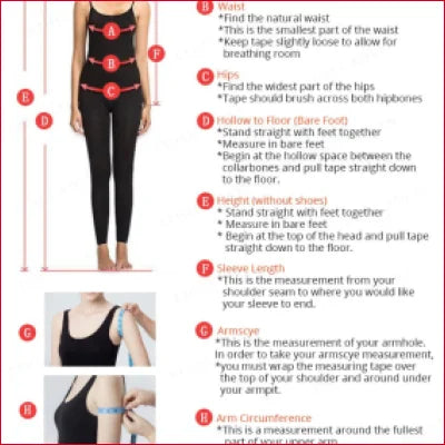 Diagram of body measurement points for women’s bridal pantsuit with free shipping available