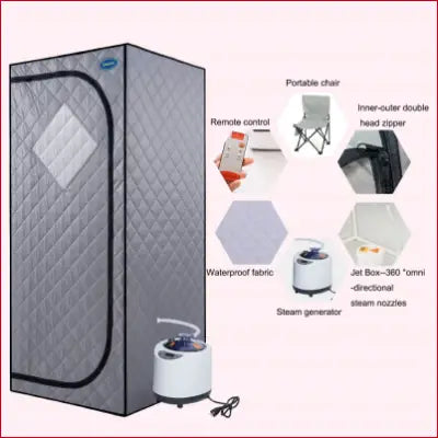 Portable steam sauna box with accessories for weight loss and relaxation