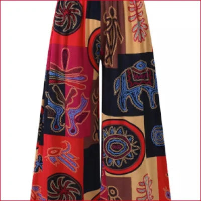 Colorful patterned necktie featuring abstract designs for Wide Leg Boho Gypsy pants