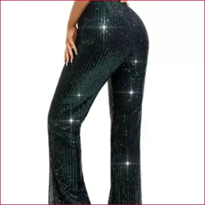 Wide Leg Shiny Disco Pants Sequin Y2K