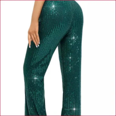 Wide Leg Shiny Disco Pants Sequin Y2K