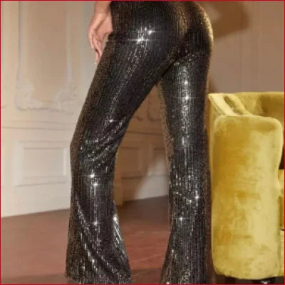 Wide Leg Shiny Disco Pants Sequin Y2K