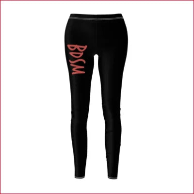 Black elastic skinny fit leggings with pink BXM print, perfect for vibrant style