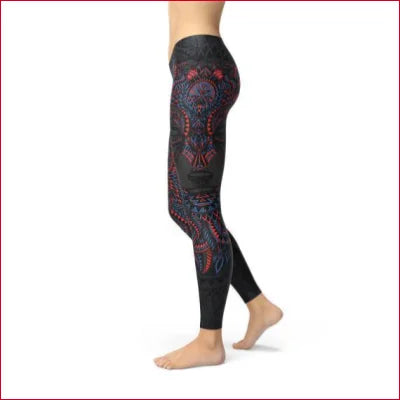 Colorful floral and paisley patterned women’s leggings in USA fabric blend for comfort