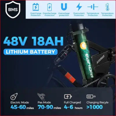 Electric bicycle battery specifications for the X7 Electric Bike by Eahora Azarias