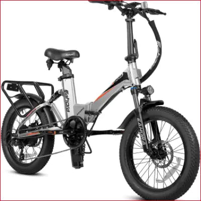 Silver folding electric bike X7 Electric Bike model by Eahora Azarias with crotch zipper