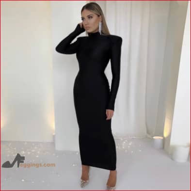 Bodycon Long Womens Padded Shoulder Party Club Dress