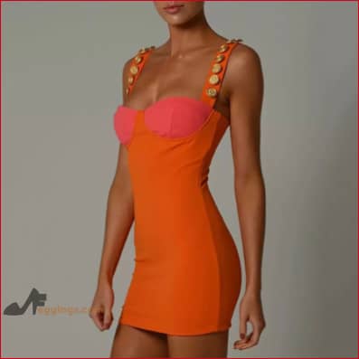 Bodycon Womens Long Short Orange Pink Dress