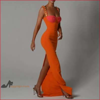 Bodycon Womens Long Short Orange Pink Dress