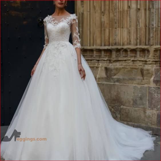 Bridal Wedding Dress Gown Elbow Sleeve