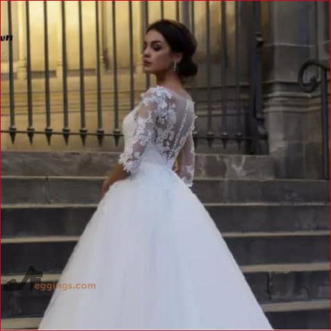 Bridal Wedding Dress Gown Elbow Sleeve