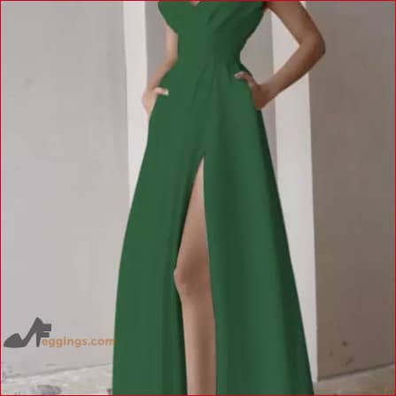 Bridesmaid Wedding Dress Gown Slit - 4 / Green