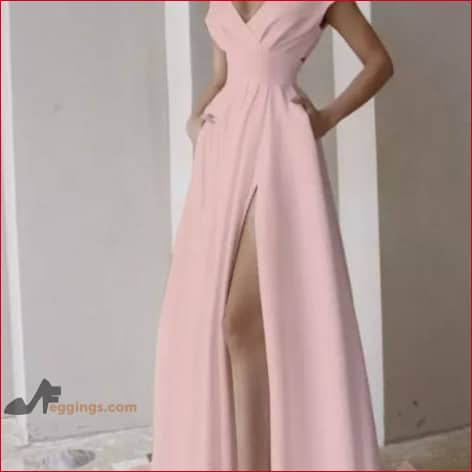 Bridesmaid Wedding Dress Gown Slit - 4 / Pink