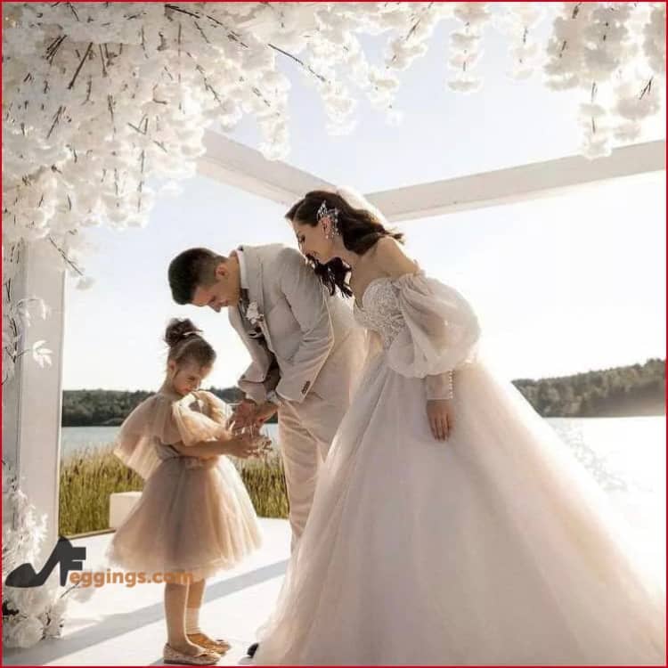 Detachable Add On Sleeves Satin Tulle Wedding Dress Bridal Gown