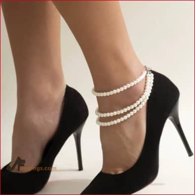 Faux Pearls Ankle High Heels Bracelet Anklets Womens Jewelry