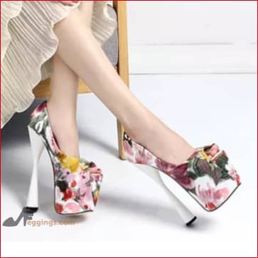 High Heels 8 inch White Flower Pumps 20 cm Stilettos