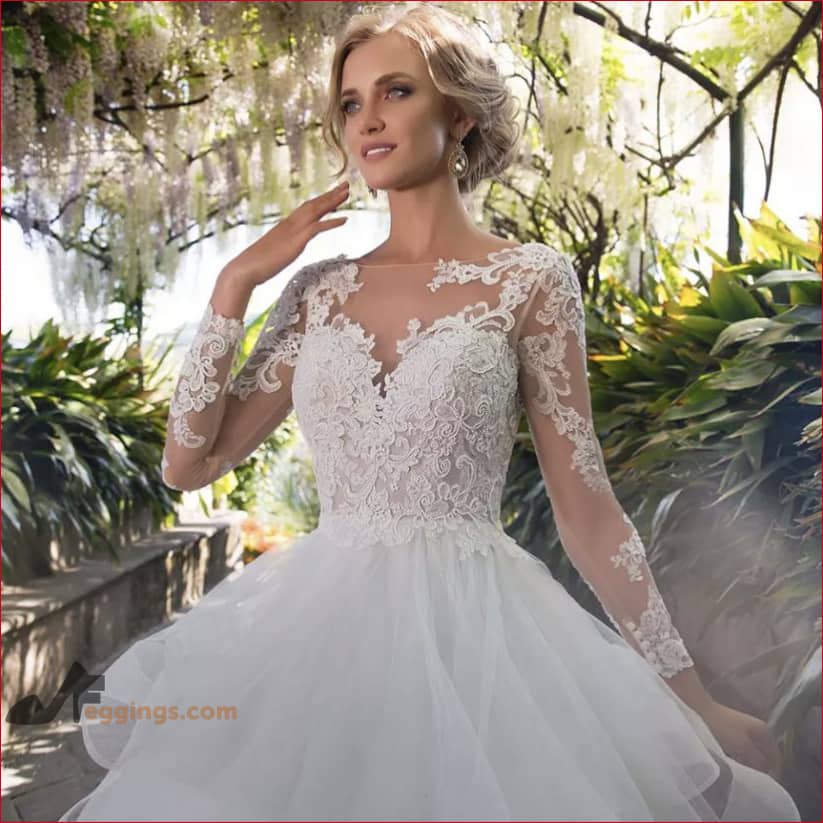 Lace Sleeves Backless Wedding Dresses Bridal Gowns