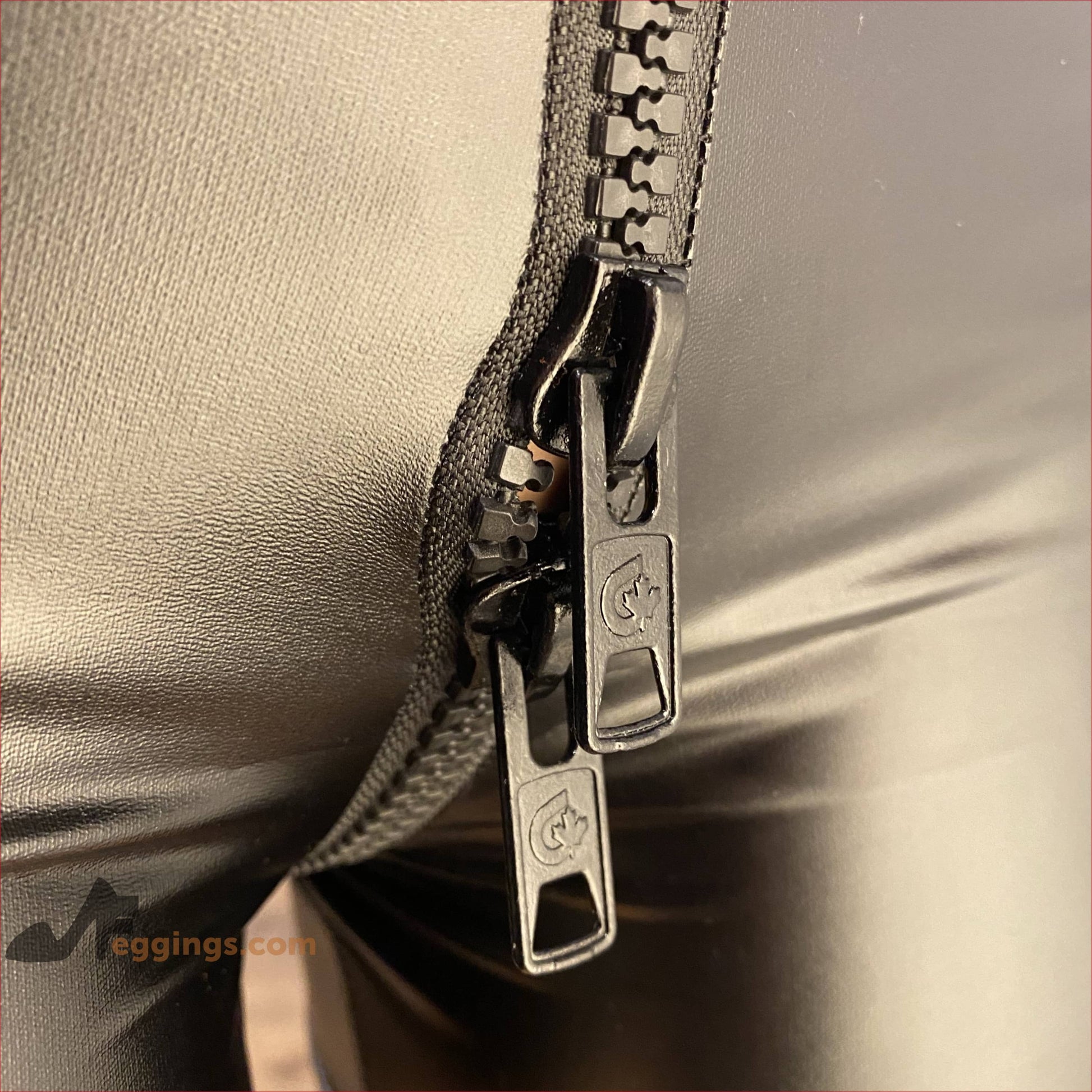 Leather Short Black Crotch Zipper