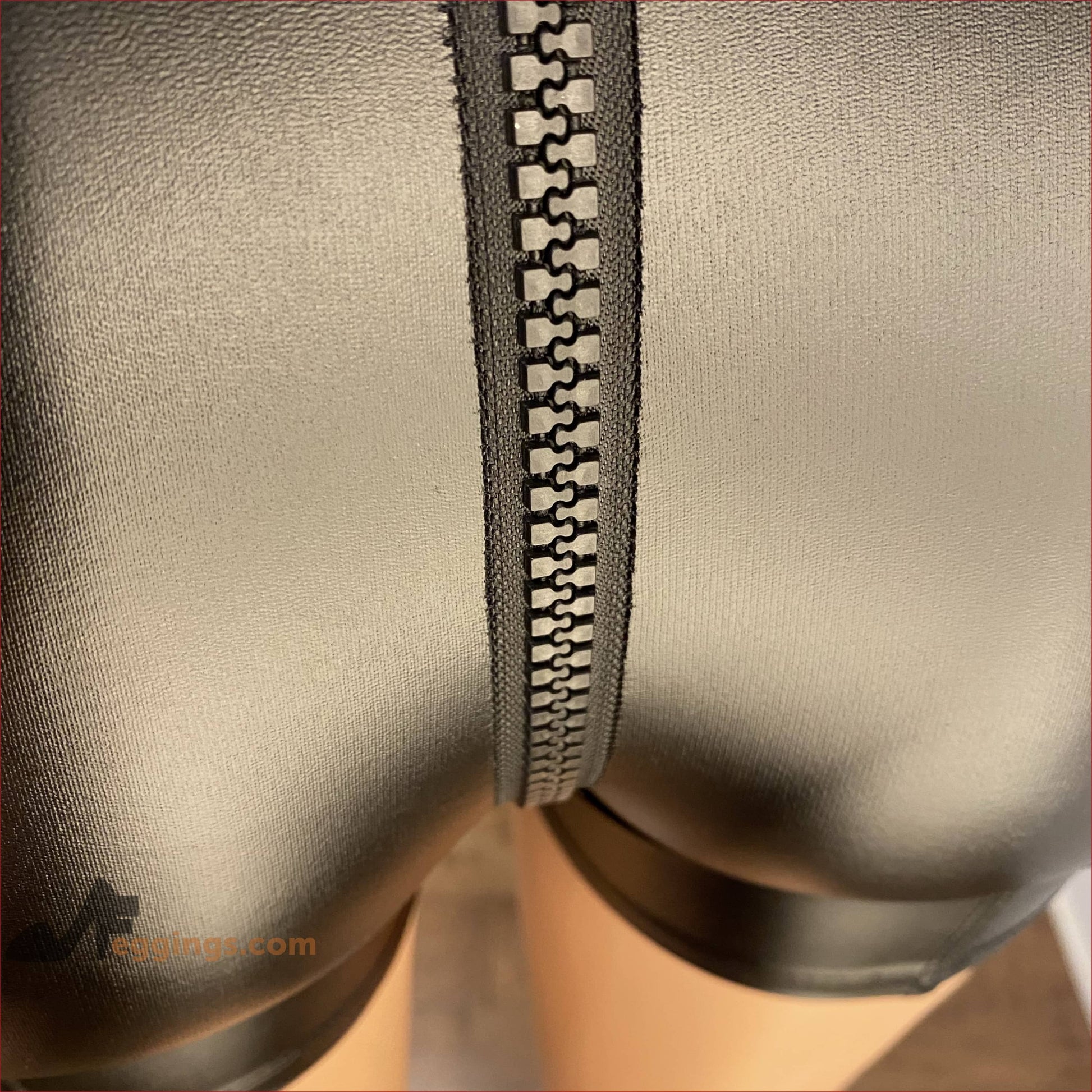 Leather Short Black Crotch Zipper