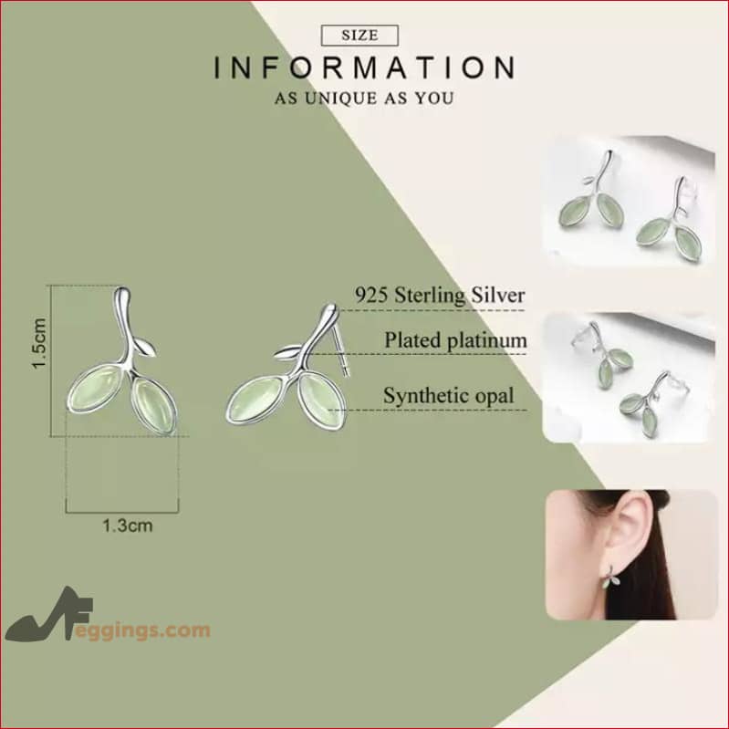 Olive Branch Stud Earrings Hypoallergenic 925 Sterling Silver