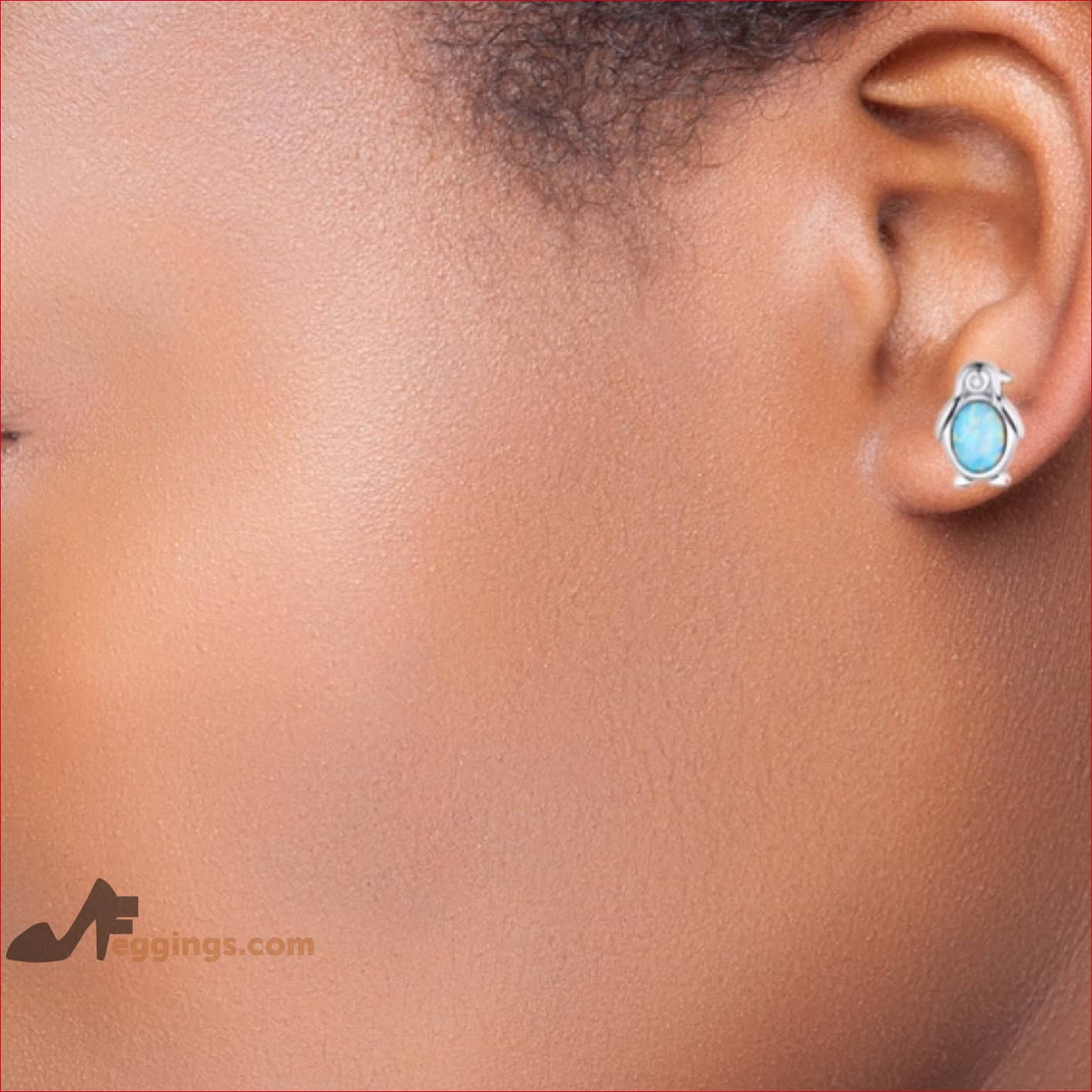 Opal Penguin Stud Earrings Hypoallergenic 925 Sterling Silver