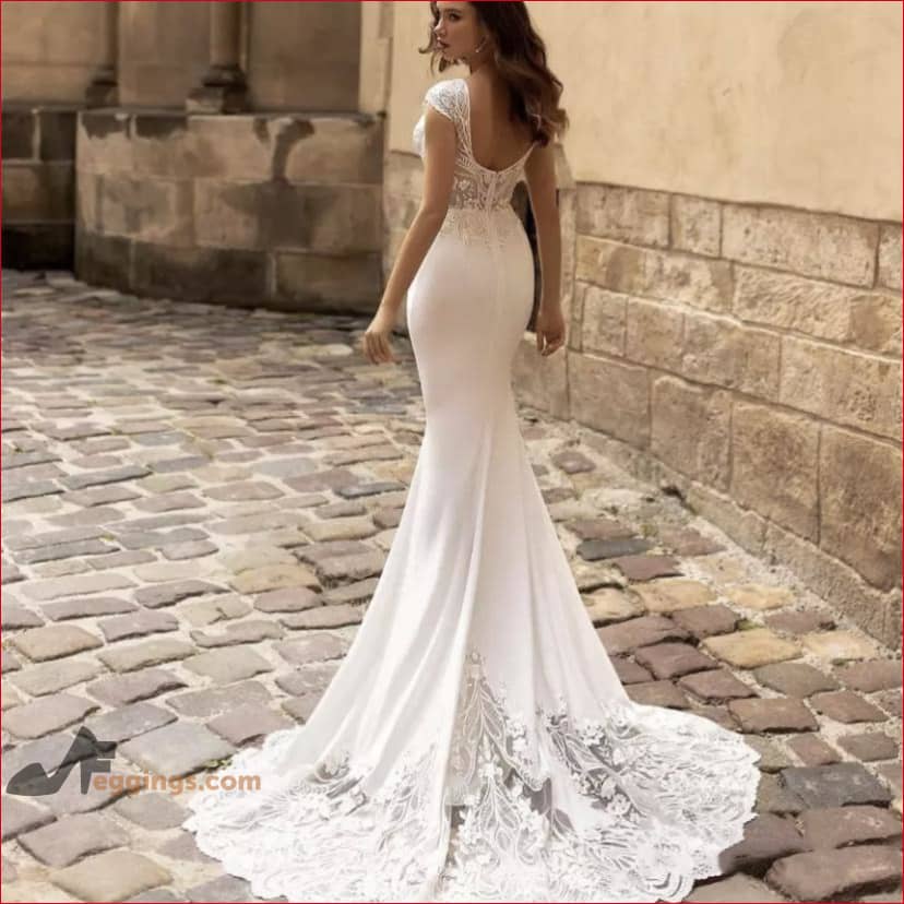 Open Back Mermaid Wedding Dress Bridal Gown – Feggings.com