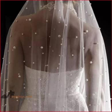 Pearls Long Bridal Veil Comb