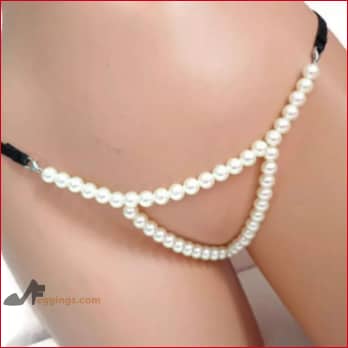 Pearls Thong Panties Womens Bridal Lingerie