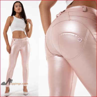 Pink Leather Leggings Womens Vegan Pants