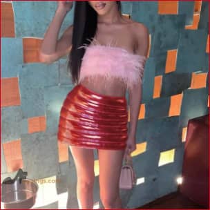 Quilted Ribbed Shiny Skirt Y2K