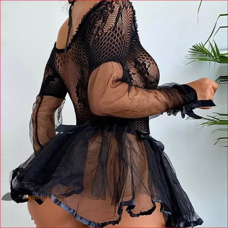 See Through Babydoll Fishnet Lace Womens Sexy Lingerie