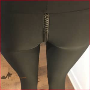 Sexy Leggings Crotch Zipper Black