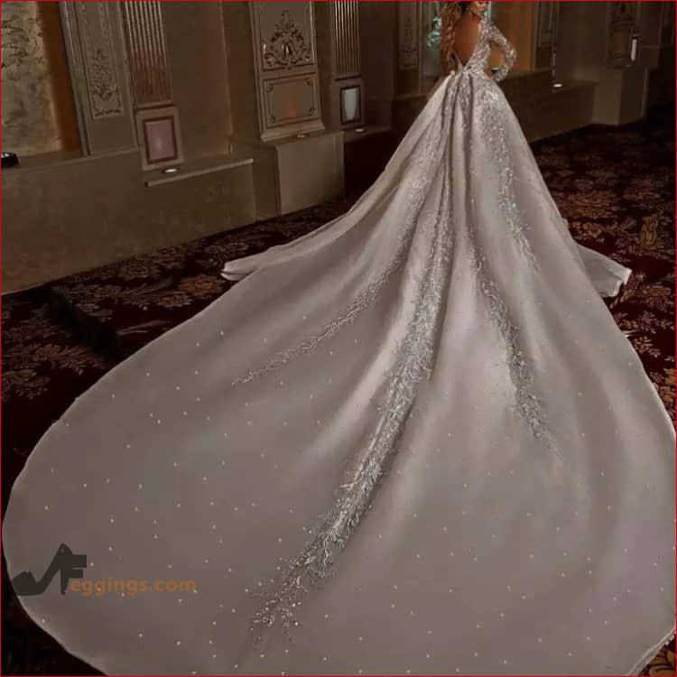Sheer Lace Deep V Neck Mermaid Wedding Dress Bridal Gown