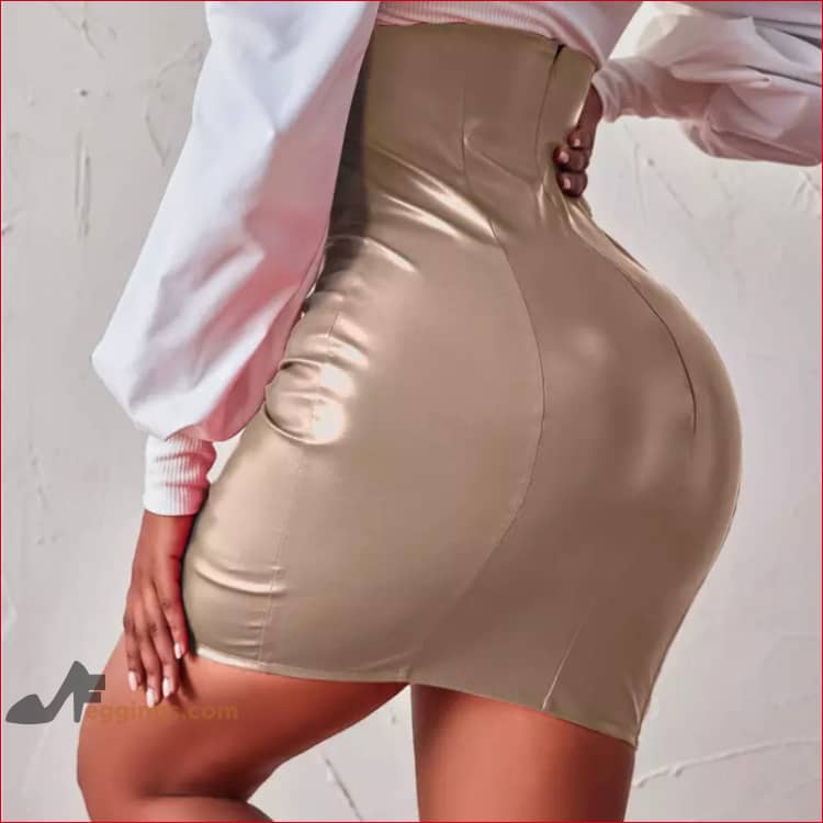Underbust Skirt Vegan Leather Womens Dress