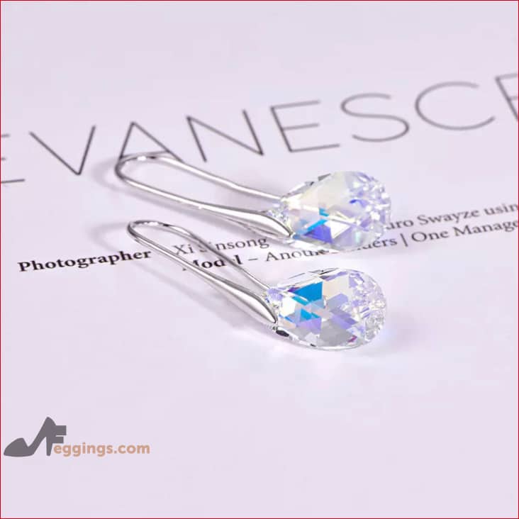 Water Drop Earrings Crystal Bridal Jewelry - White Clear
