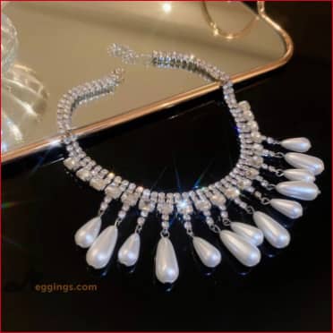 Wedding Jewelry Water Drop Pearls Crystal