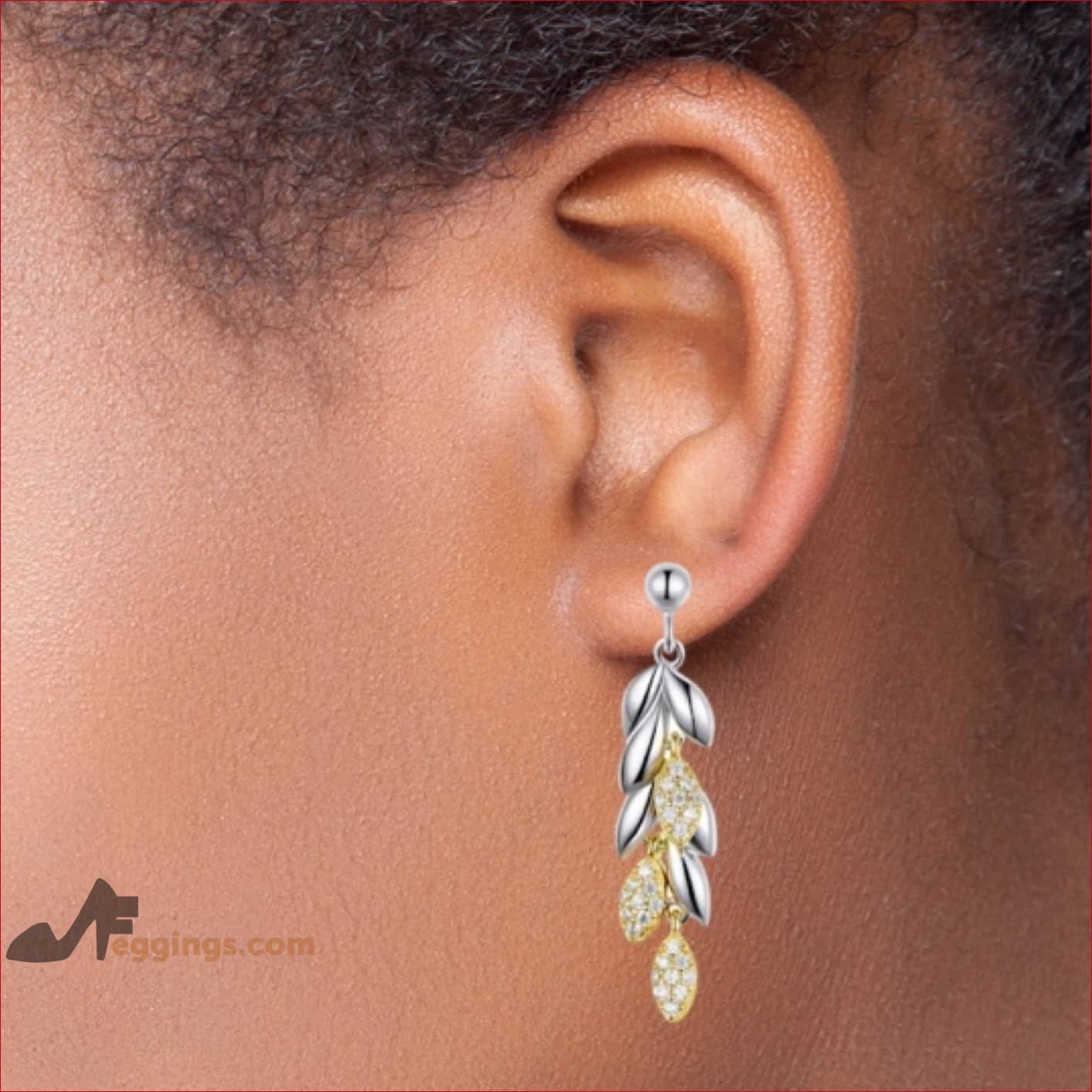 Wheat Drop Stud Earrings Hypoallergenic 925 Sterling Silver