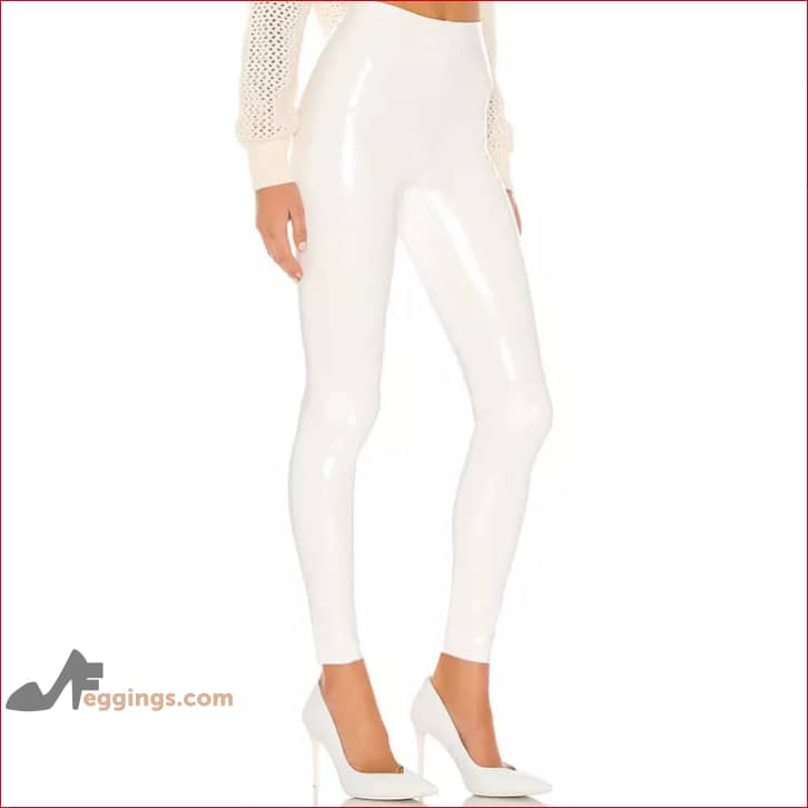 White Disco Pants Faux Leather Leggings