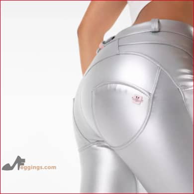 Yes Silver Leather Leggings Vegan Womens Pants